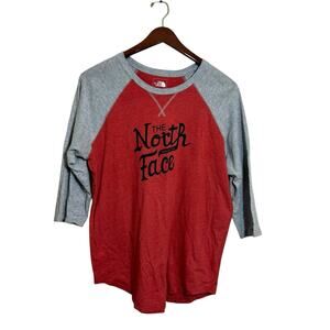 THE NORTH FACE Berkeley CA Henley T Shirt 3/4 Sleeve Cotton Blend Large Classic